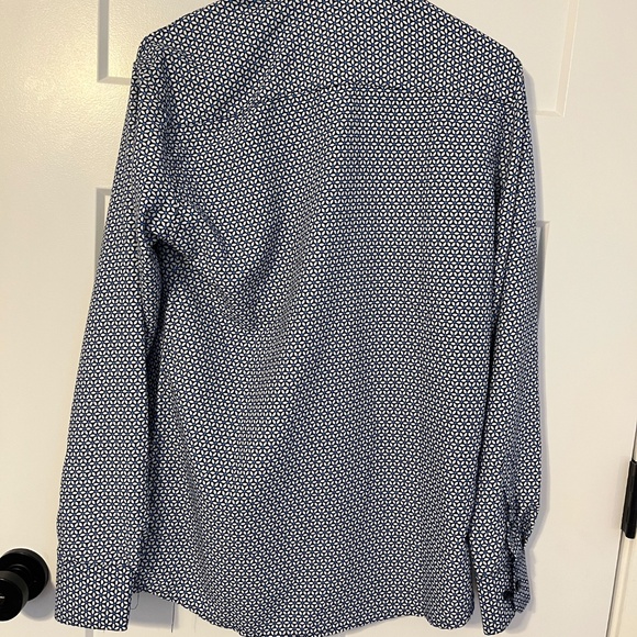 Blue Stone Collection Button Front Shirt Blue Floral Modern Fit NWT MSRP $149 SM - Picture 7 of 12